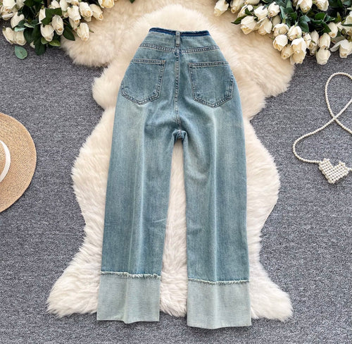 Calça jeans dia a dia cintura alta