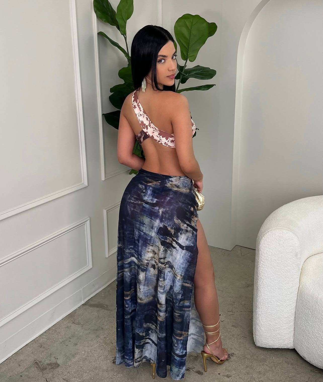 Vestido de praia superior em estrela