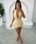 MINI LUXE vestido com decote em U sem mangas