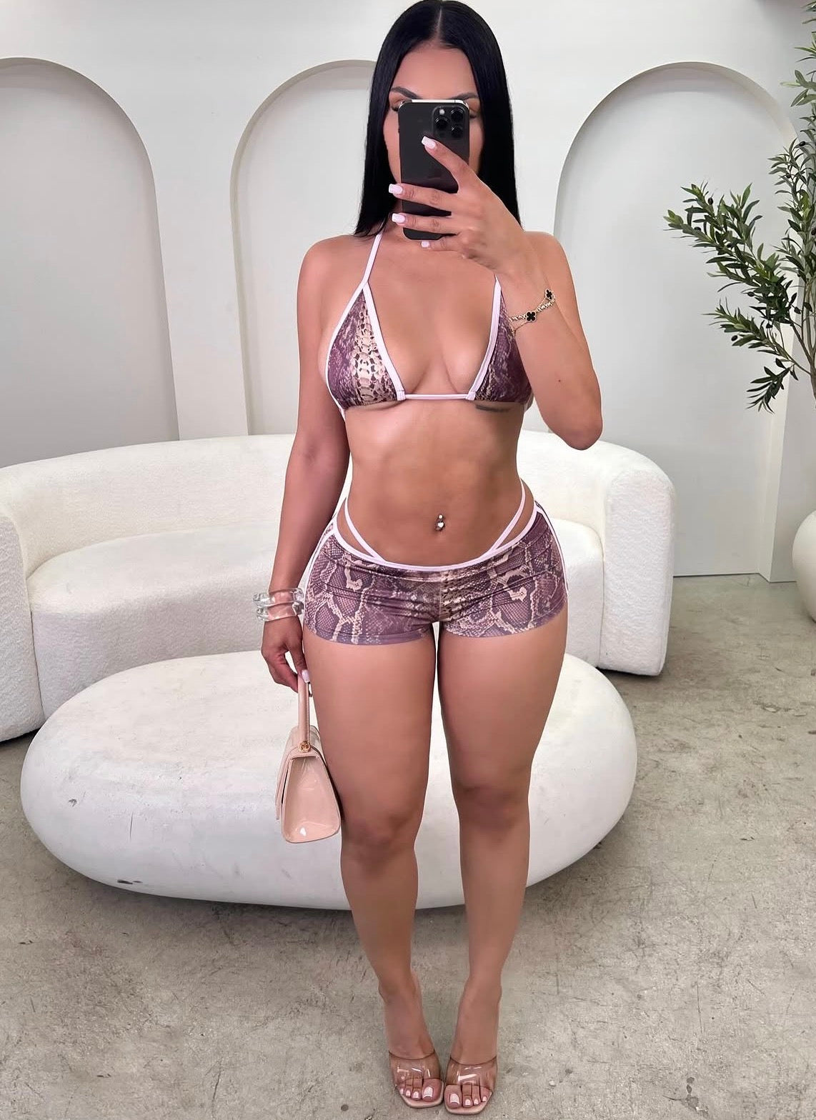 Bikini sexy com estampa cobra