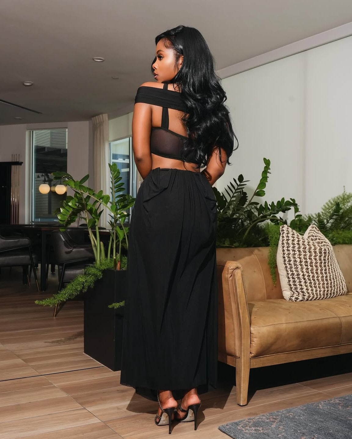 Vestido transparente em camadas alças multiplas para festas na praia na primavera/verão