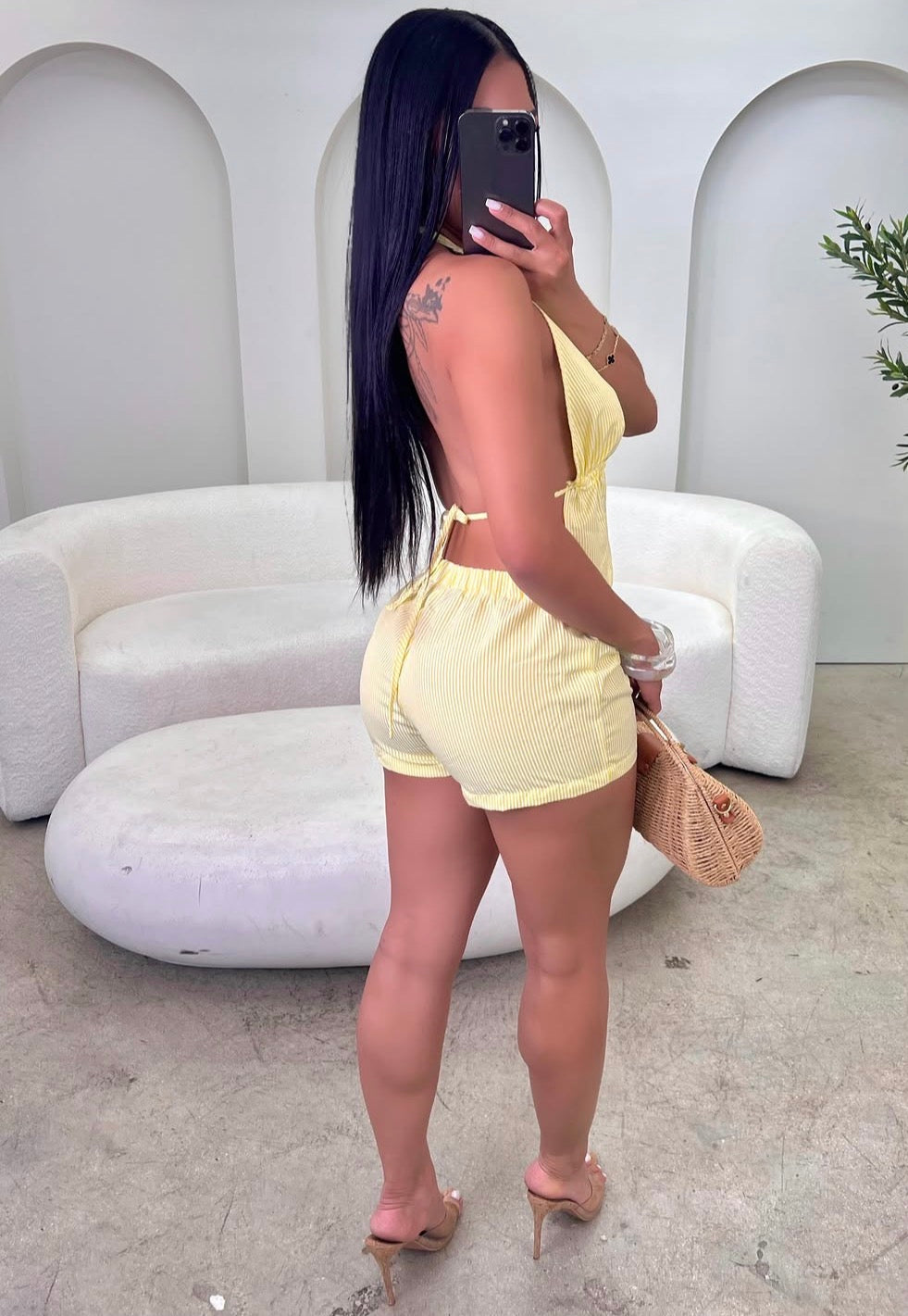 Conjunto short solto casuais top listrado ideal para férias e verão