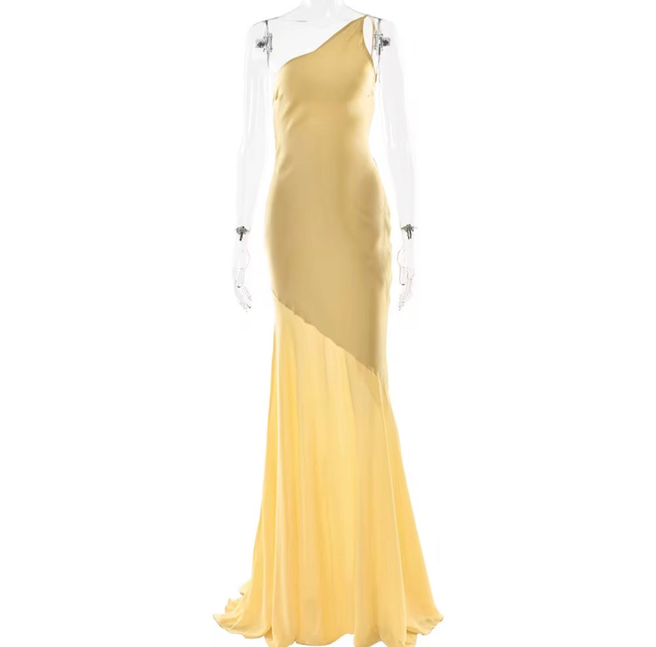 Vestido com uma alças finas, bainha transparente, elegante ideias para Festas