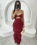 Vestido plissado justo